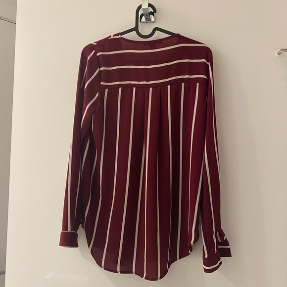 Forever 21 Red Blouse with White Stripes - Picture 2 of 2